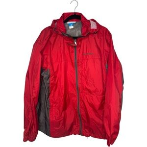 Columbia Waterproof Jacket Red Grey Men XL